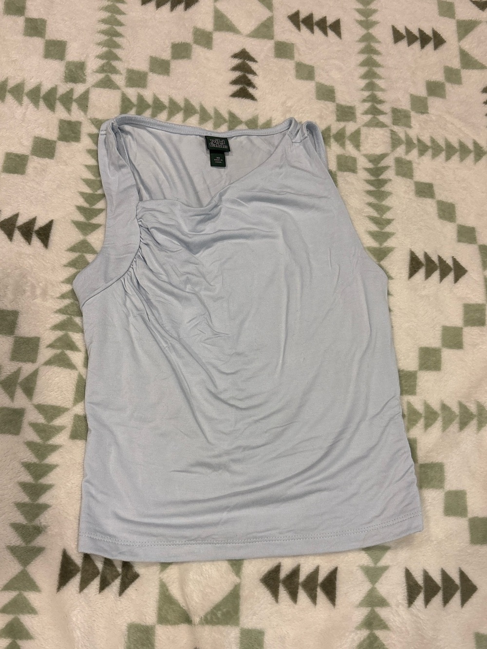 wild fable Light Blue Ruched Tank Top
